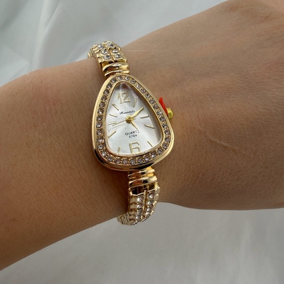 Rhinestone Gold Crystal Teardrop Watch Elegant Bracelet Style main image 4
